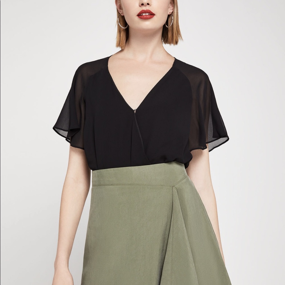 BCBGeneration black deep v doleman sleeve bodysuit